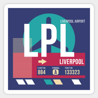 Liverpool, England (LPL) Airport Code Baggage Tag Magnet